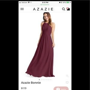 AzAzie Bonnie Cabernet Beidesmaid Dress Size 6